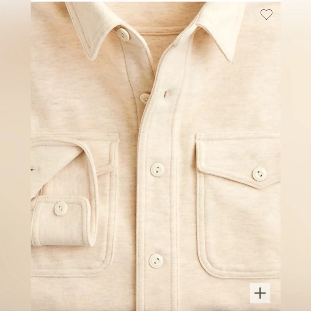 J.Crew Seaboard soft-knit shirt in heather ecru
